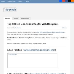Top 40 Free Icon Resources for Web Designers (Updated) - Speckyb