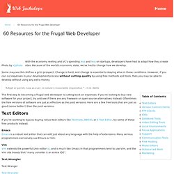 60 Resources for the Frugal Web Developer