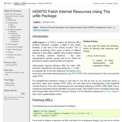 HOWTO Fetch Internet Resources Using The urllib Package — Python 3.3.4 documentation