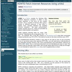 HOWTO Fetch Internet Resources Using urllib2