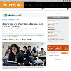 Resources and Downloads for Teaching Critical Thinking