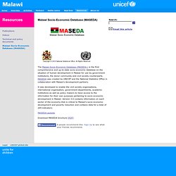 Malawi - Resources - Malawi Socio-Economic Database (MASEDA)
