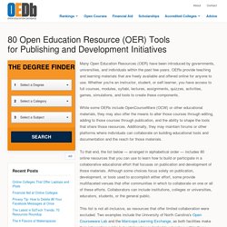 80 Open Education Resource (OER) Tools for Publishing and Development Initiatives