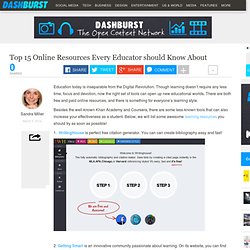 Top 15 Online Resources Every Educator should Know About