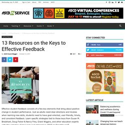 13 Resources on the Keys to Effective Feedback - ASCD Inservice