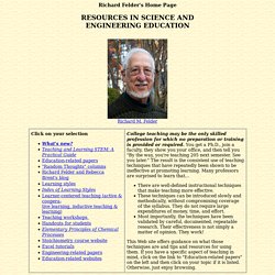 Richard Felder: Resources in Science and Engineering Education