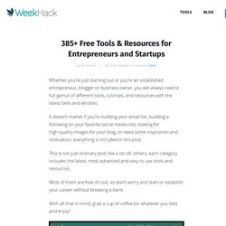 385+ Free Tools & Resources for Entrepreneurs and Startups - Blog