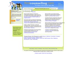 Mental Health Internet Resources ~ FindCounseling.com