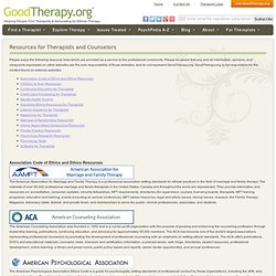 Resources for Therapists