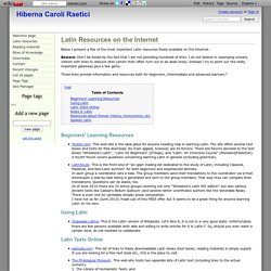 Latin Resources on the Internet - Hiberna Caroli Raetici