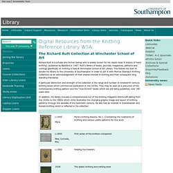 Digital Resources from the Knitting Reference Library WSA