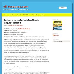Online resources for high-level English language students