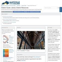 Library Citation Resources - Citation Guide - LibGuides at Maysville Community and Technical College