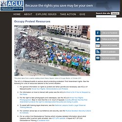 Occupy Protest Resources