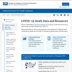 COVID-19 Death Data and Resources - National Vital Statistics System