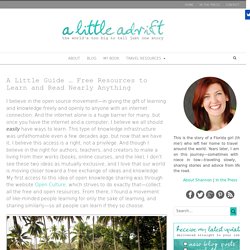Free Resources to Learn and Read Nearly AnythingA Little Adrift