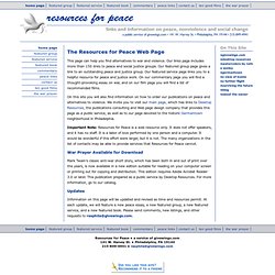 resources on war, peace, and nonviolence