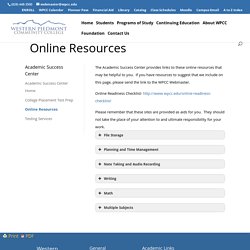 Online Resources - Western Piedmont Community College