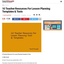 10 Teacher Resources For Lesson Planning Templates & Tools