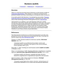 Steven M. Muegge: Resources for students and practitioners: Business models
