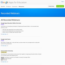 Webinars – Google Apps for Education