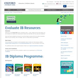 Evaluate IB Resources : Secondary: Oxford University Press