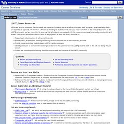 LGBTQ Career Resources Page - Student Affairs, University at Buffalo