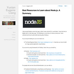 Best Resources to Learn about Node.js. A Summary.
