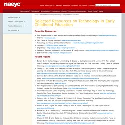 Selected Resources on Technology in Early Childhood Education