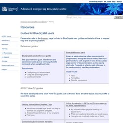Resources - ACRC, University of Bristol