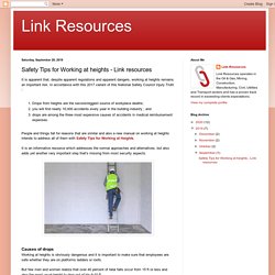 Link Resources: Safety Tips for Working at heights - Link resources