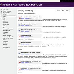 Middle & High School ELA Resources - Writing Workshop