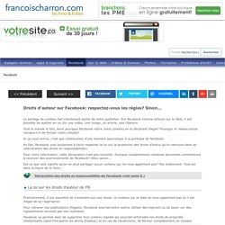Droits d'auteur sur Facebook: respectez-vous les règles? Sinon... - FrancoisCharron.com