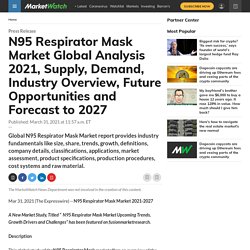 N95 Respirator Mask Market Global Analysis 2021, Supply, Demand, Industry Overview, Future Opportunities and Forecast to 2027