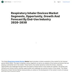 Respiratory Inhaler Devices Market Segments, Opportunity, Growth And Forecast By End-Use Industry 2020-2030 — Teletype
