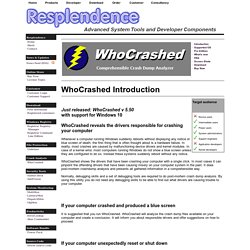 Software - WhoCrashed, automatic crash dump analyzer