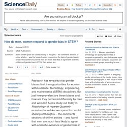 How do men, women respond to gender bias in STEM?