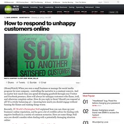How to respond to unhappy customers online