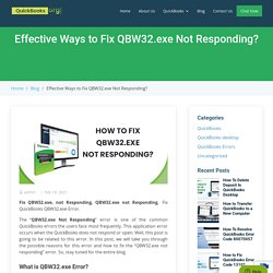 QBW32.exe not Responding Error (Application Error Message)