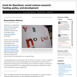 Cash for Questions: social science research funding, policy, and development