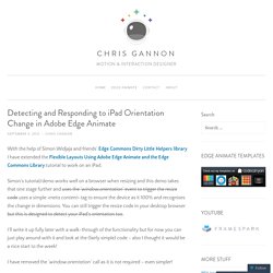 Detecting and Responding to iPad Orientation Change in Adobe Edge Animate