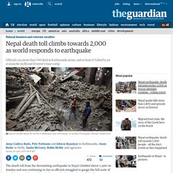 Nepal death toll climbs towards 2,000 as world responds to earthquake