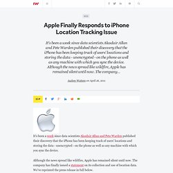 Apple Finally Responds to iPhone Location Tracking Issue