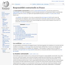 Responsabilité contractuelle en France