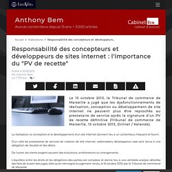 Responsabilité des concepteurs et développeurs de sites internet : l'importance du "PV de recette"