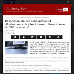 Responsabilité des concepteurs et développeurs de sites internet : l'importance du "PV de recette"