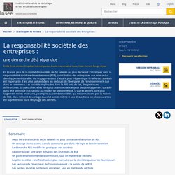 La responsabilité sociétale des entreprises : - Insee Première - 1421