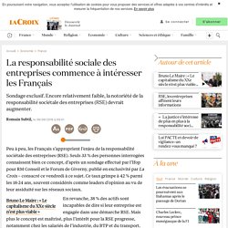 La responsabilité sociale des entreprises commence à intéresser les Français