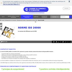 Norme ISO 26000 sur la responsabilité sociale et sociétale des entreprises, RSE - CCI France
