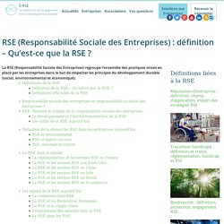 RSE (Responsabilité Sociale des Entreprises) : définition et explications